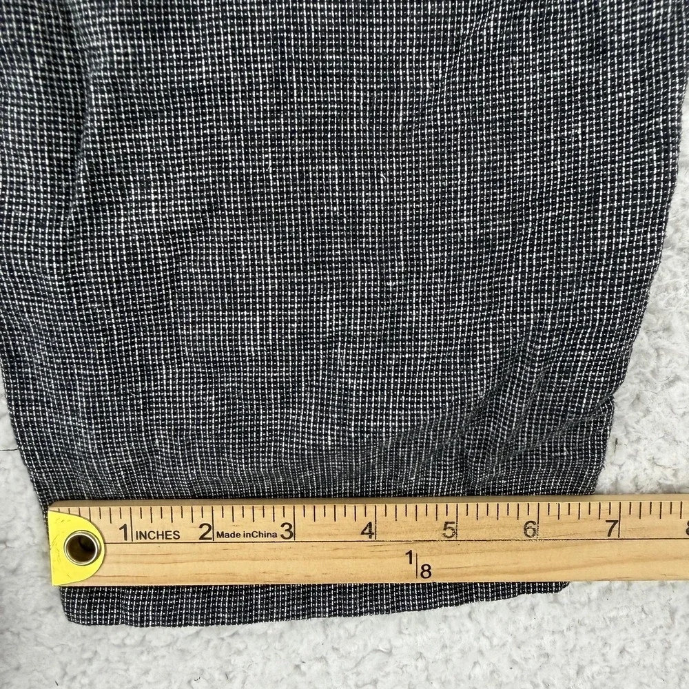Eileen Fisher Pants Womens Petite Small Gray Check Hemp Cotton Ankle Elastic